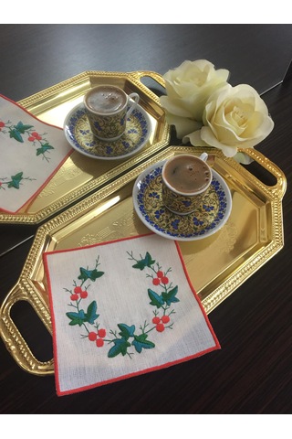 2 Adet Kokina Çiçeği Kokteyl Peçete,kahve Yanı Sunum Peçetesi