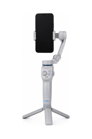 3 Eksen Telefon Gimbal Stabilizer Yapay Zeka Takipli Katlanabilir Dahili Dolgu Işıklı Video Sabitley