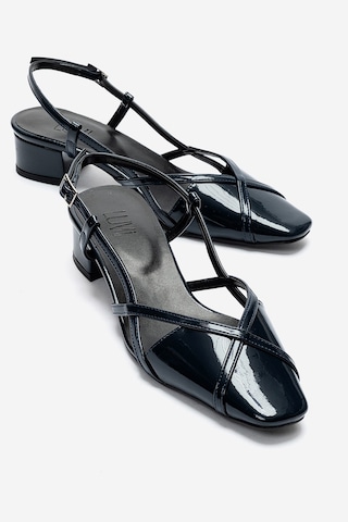 Luvishoes Olena Lacivert Rugan Kadın Topuklu Sandalet