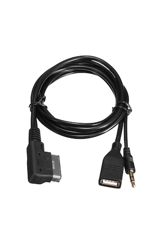 Geeroyoo Volkswagen Audi Amı Mdı Arabalar İçin 2.8m Usb Şarj + 3.5mm Aux Ses Bağlantı Kablosu A6l/a8l/q7/a3/a4l/a5/a1/s5/q5 Uyumlu