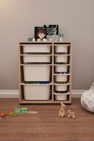 Zen Sonomo 10 Sepetli Çok Amaçlı Oyuncak Dolabı Beyaz 2d2k6u Ceviz - Beyaz