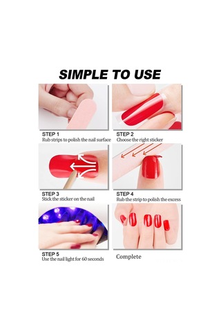 Qingmipy 14 Adet Kırmızı Jel Tırnak Sticker Seti - Uv/led Lambayla Sabitlenir - 2 Hafta Dayanıklı - Tırnak Fırçası Ve Palet İçerir