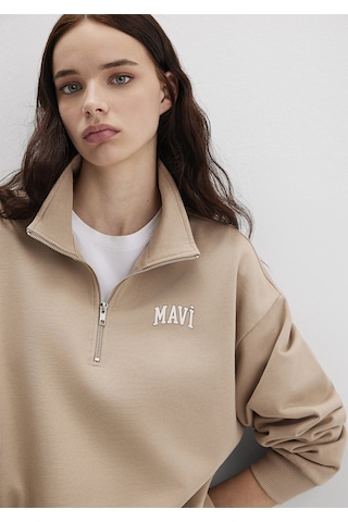 Mavi - Mavi Logo Baskılı Kahverengi Sweatshirt 1s10179-70344 Kahverengi
