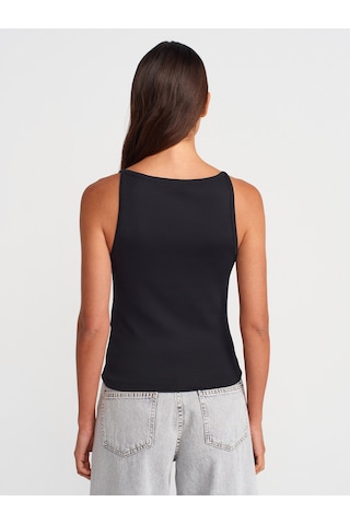 Dilvin 21048 Halter Yaka Top-siyah Siyah