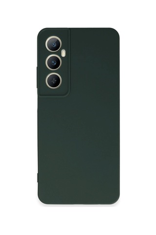 Realme C65 Kılıf First Silikon - Koyu Yeşil Diğer