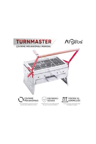 Çevirme Mekanizmalı Krom Mangal - Argeus Turnmaster Siyah