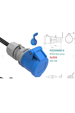 20mt 3x32a 220v İle Çalışan Cihazınızı, 220v Ev Tipi Prize Bağlar. Elektrikli Araç Şarj İstasyonu Dönüştürücü Adaptör 7 Kw