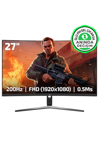 Gamepower Vivid T50 27'' 0.5 MS 200 Hz Curved RGB Full HD Gaming Monitör