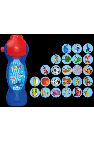 Dolıty Çocuklar Hayvan Desen Meşale Projektör El Feneri Yatma Mavi