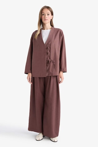 Defacto Wide Leg Keten Karışımlı Pantolon F7633ax25aubn328 Kahve