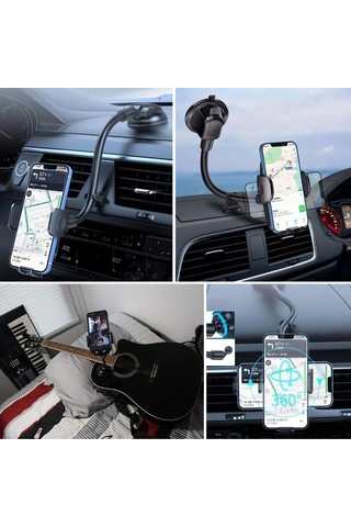Ayarlanabilir Vakum Kilitli Cam Ve Torpidoya Takılabilen Telefon Tutucu 5468