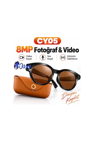 Bagajon Cy05 Max Aı Akıllı Gözlük 8mp Kamera 1080p Video, Yapay Zeka Anlık Çeviri, Bluetooth Arama, Fotokromik Lens, Enc, 2000mah Şarj Kutulu-14900