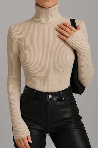 Catspy Unisex Premium Pamuklu Balıkçı Yaka Kaşkorse Şardonlu Slimfit Boğazlı Kazak Bej Catspy Unisex Premium Pamuklu Balıkçı Yaka Kaşkorse Şardonlu Slimfit Boğazlı Kazak Bej
