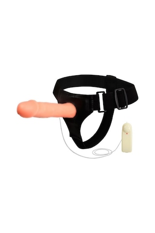 Truva Shop Baile 20 CM Belden Bağlamalı Strapon Titreşimli İçi Boş Protez Penis