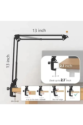 Fifine Cs1 Masaüstü Mikrofon Pantografı, Siyah 277003866