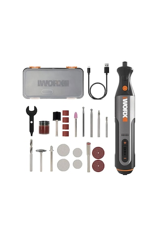 Worx WX106 8 V Kalem Tipi Devir Ayarlı Gravür Makinesi + 21 Parça Aksesuar