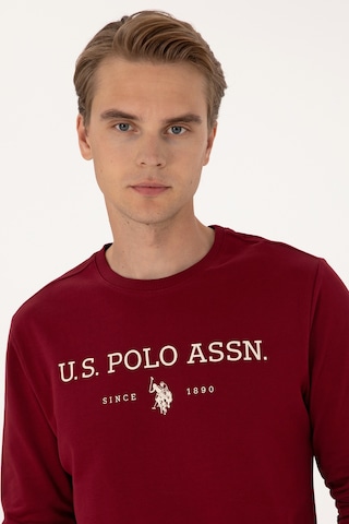 U.S. Polo Assn. Erkek Regular Fit Bisiklet Yaka Bordo İnce Basic Sweatshirt 50313743-VR014