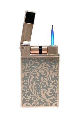 Zenit Rose Gold & Gri Floral Desenli Pürmüz Alevli Özel Seri Çakmak Rose