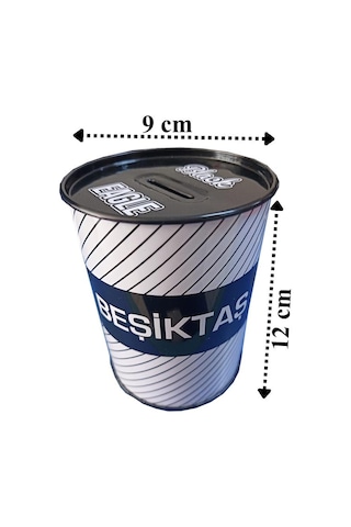 Beşiktaş Metal Kumbara Orta Boy 1 Adet Bjk Kumbara Taraftar Kumbara Kara Kartal 12x9 cm