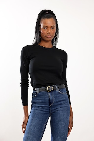 Siyah Fit Basic Uzun Kol Tişört SIYAH
