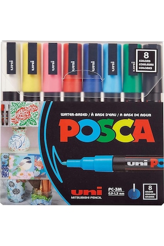 Uni Posca 3M Boyama Markörü Ana Renkler 8'li Set Uni Posca 3M Boyama Markörü Ana Renkler 8'li Set