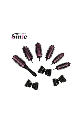 Willowhaven Bright Rose 6lı Alüminyum Saç Taranı Seti, 3 Boy, Düz Dalgalı Kıvırcık Saç Şekillendirme