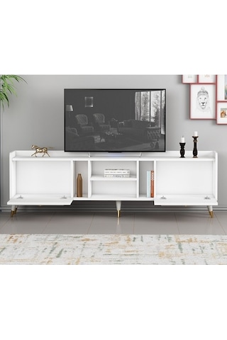 Tv Sehpası Raks Beyaz Gold 180 Cm