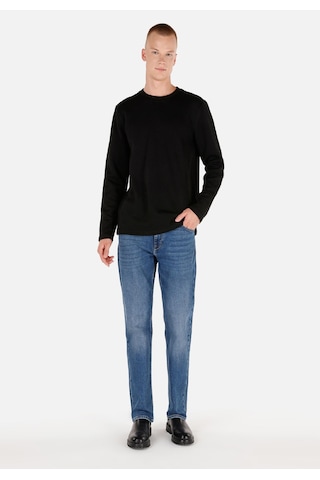Colin's Colins Normal Kesim Bisiklet Yaka Siyah Erkek Uzun Kol Tişört Cl1070119 Siyah