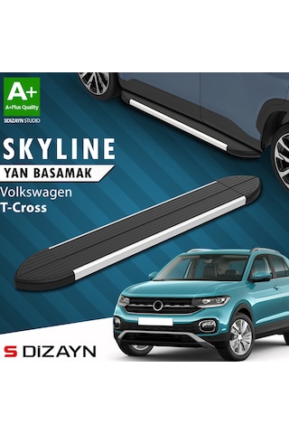 S-dizayn Vw T-cross Skyline Aluminyum Yan Basamak 173 Cm 2019-2023 A+ Kalite