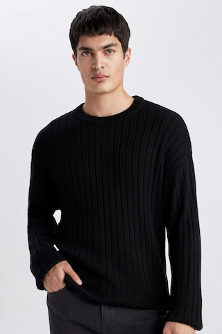 DeFacto Relax Fit Bisiklet Yaka Basic Düz Triko Kazak B9723AX24SPBK81