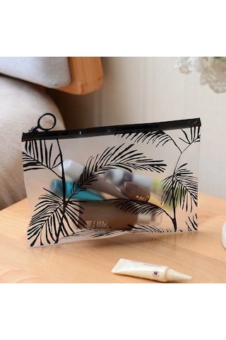 Sones Adet Moda Seyahat Kadın Şeffaf Şeffaf Kozmetik Çantası Küçük Büyük Pvc Gerekli Makyaj Çantası Kılıfı Banyo Yıkama Organizatör Seti Hindistan Cevizi Ağacı 23 16,5 Cm