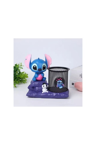 Stitch Figürlü Kalemlik Ve Masaüstü Organizer Dekoratif Metal Kalem Tutucu Diğer