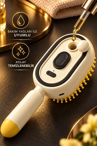Elektrikli Spreyli Saç Tarağı 300 Mah Type C Şarjlı İnce Spreyli Antistatik Bakım Fırçası 77178765