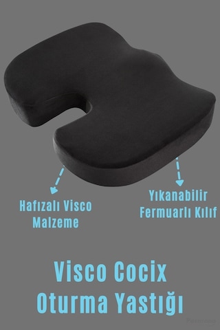 Visko Cocix Minder Oturma Minderi Basur Minderi Ortopedik Oturma Minderi Simidi Yastığı Beyaz