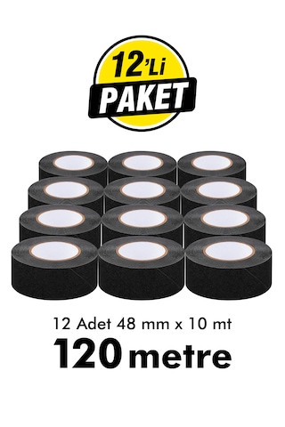 Unitape Siyah Merdiven/zemin Kaydırmaz Bant 48 Mm X 10 Mt 12 Li Paket