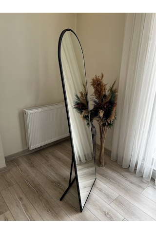 Siyah Oval Ayaklı Boy Aynası 50x160 Siyah