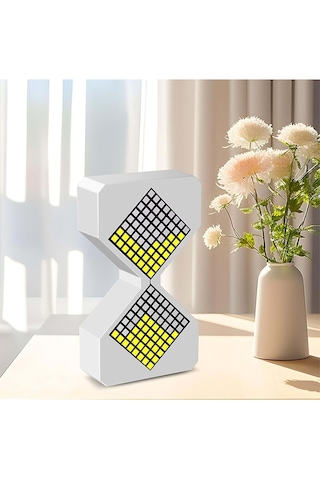 Kenly Modern Dijital Kum Saati Zamanlayıcı 1-30 Dakika Şarjlı Led Elektronik Saat Dekoratif Masa Lambası Gece Işığı 07 Beyaz