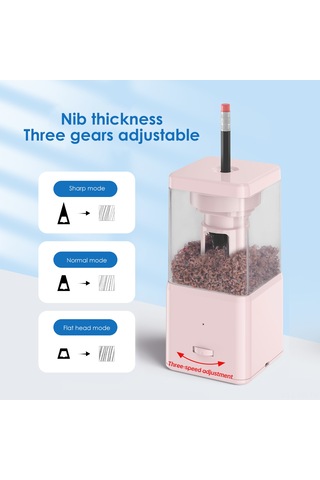 Vkemall Yzh178 Otomatik Elektrikli Kalem Kesici - 7-8mm Çaplı, 3 Seviye Kalınlık Ayarlı, 2000mah Li-pil, Mavi Altıgen/üçgen/daire Kalemler İçin Gümüş