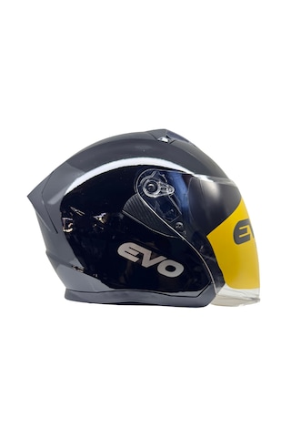 Kask Evo Marka Çenesiz Yarım Kask Sİyah