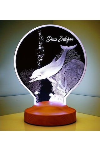 Yunus Balığı Kişiye Özel Led Foto Lamba