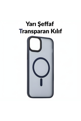 Bix İphone 14 Plus / 15 Plus Magsafe Uyumlu Kılıf Tam Koruma Manyetik Darbe Emici Gece Mavisi