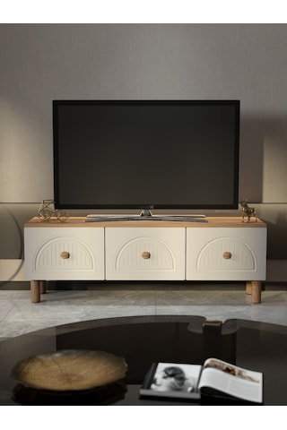 Bohem Tarz 135cm 3 Kapaklı Mdf Kapak Tv Ünitesi Kahverengi