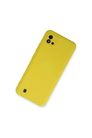 Newface - 566 - Realme C11 2021 Kılıf Nano İçi Kadife Silikon - Csmo-tex - - Sarı