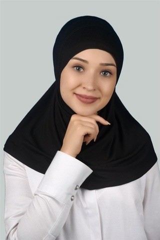 Altobeh Hazır Türban Pratik Eşarp Tesettür Hijab - Namaz Örtüsü -Siyah