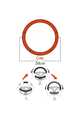 Direksiyon Kılıfı 38cm Siyah Siyah