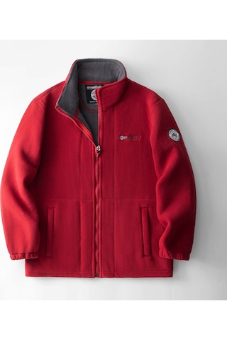 Erkek Sonbahar Ve Kış Sıcak Rahat Bol Büyük Beden Ceket Kırmızı