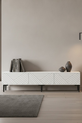 Tsa1804b Ferro Tv Sehpası Beyaz 180cm