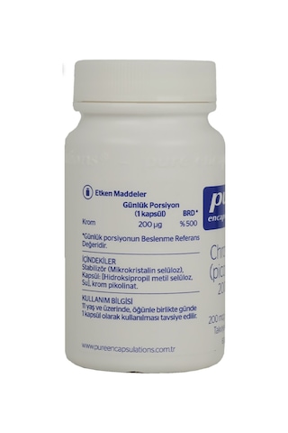 Pure Encapsulations Chromium Picolinate 200 Mcg 60 Kapsül