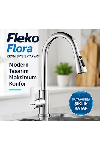 Fleko Flora Krom Spiralli Evye Bataryası Fleko Flora Krom Spiralli Evye Bataryası