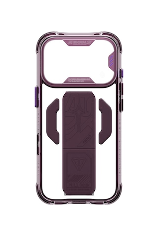 Apple Uyumlu iPhone 18 Pro Max Kılıf M-safeli Teknoloji Desenli Skinarma Helio Ce Mag Charge Standlı Kapak Bordo